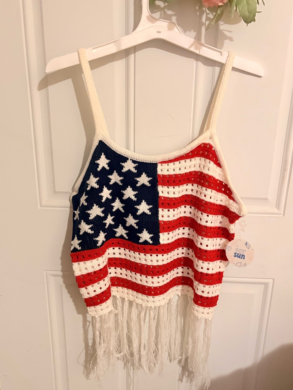 🇺🇸✨ Crochet Stars & Stripes Fringe Cami 🇺🇸